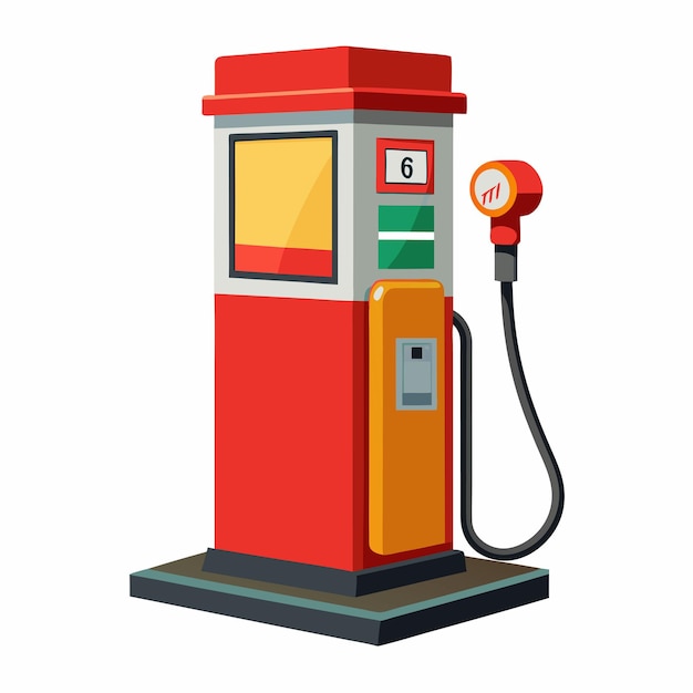 3D petrol dispenser with realism on a white background