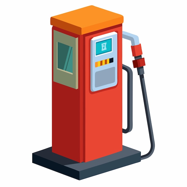 3D petrol dispenser with realism on a white background
