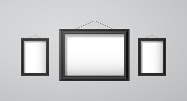 Vector 3d photo frame album mockup vector design