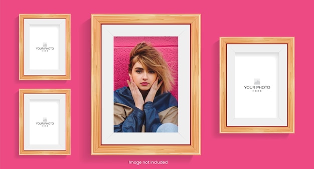 3D Photo Frame Album Mockup Vector design