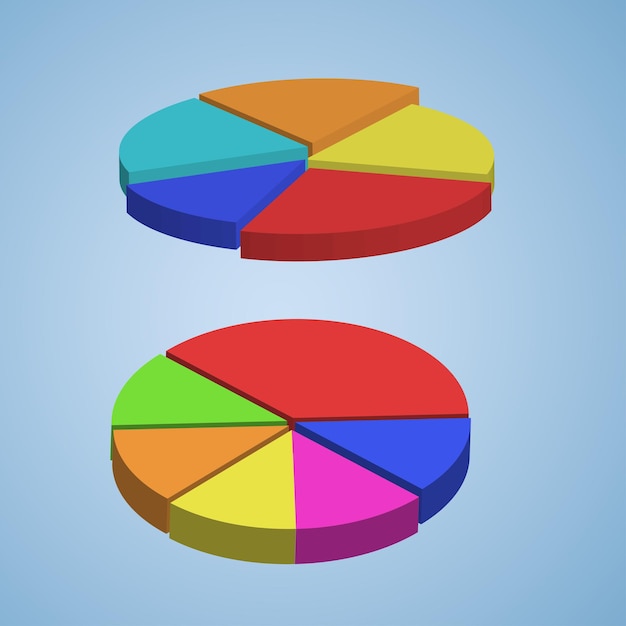 Vettore statistiche aziendali del grafico a torta 3d