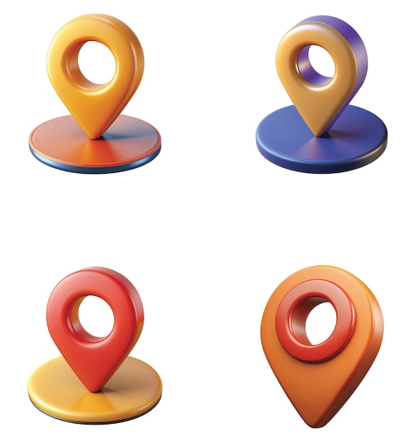 Vector 3d pin location place icon