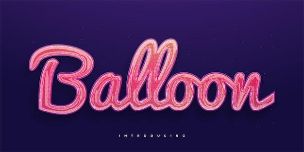 3D Pink Balloon Text Effect Editable Text Style Effect