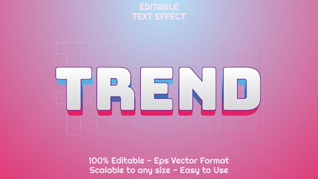 Vector 3d pink and blue text effect style editable text effect