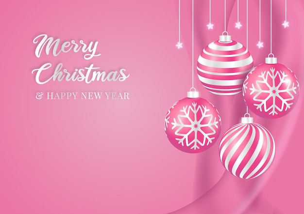 3D Pink Christmas Background