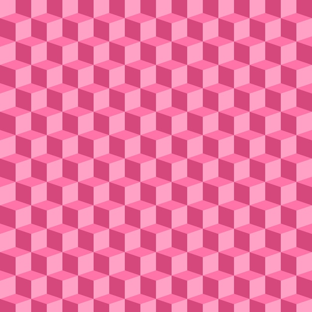 3d pink cube optical illusion seamless pattern