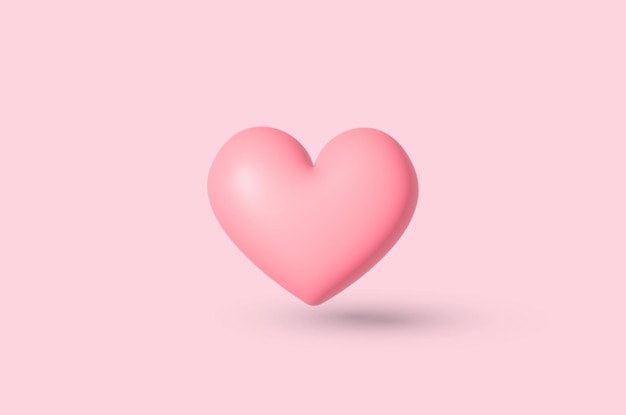 3d pink heart on pink background illustration