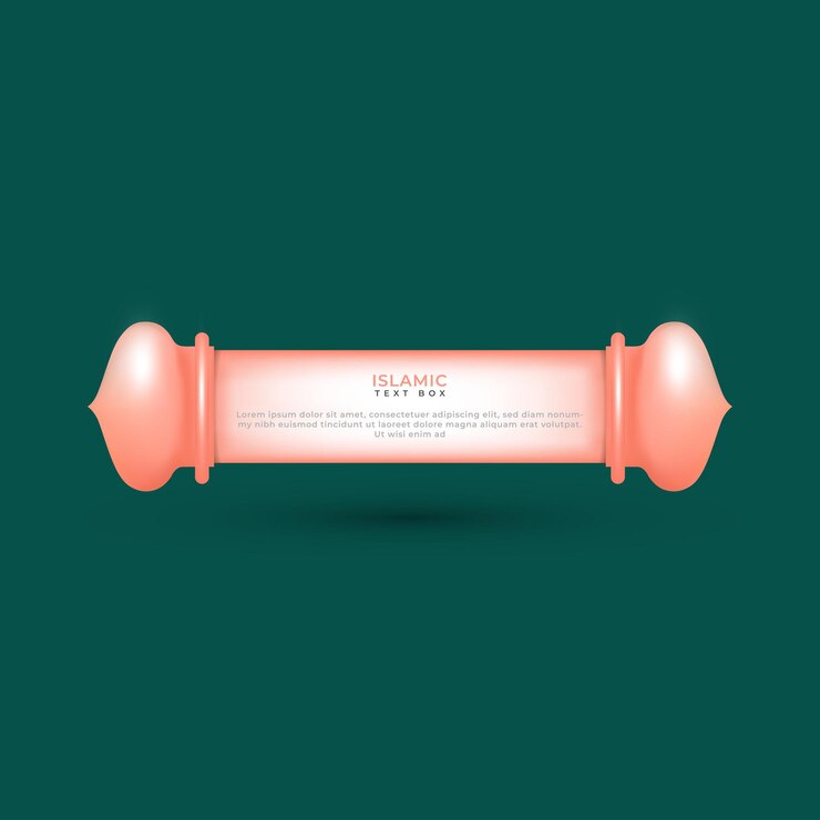 Vector 3d pink islamic tex box