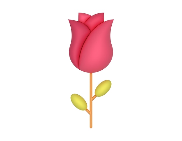 Vector 3d pink rose