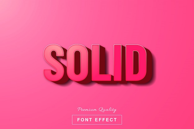 Vettore effetto di testo solido rosa 3d