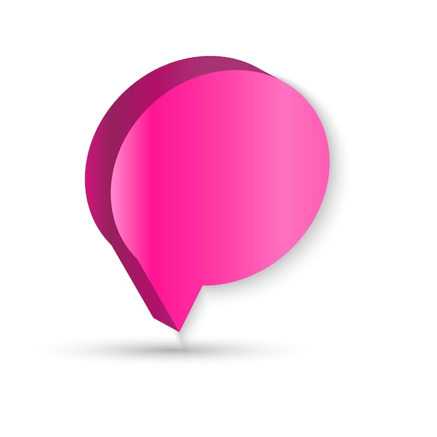 3D Pink Speech Bubble Vector