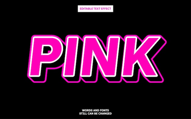 3D Pink text style