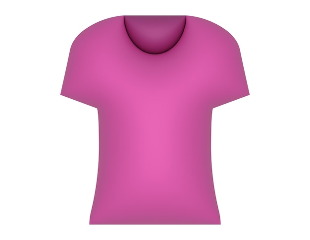 3d pink tshirt illustration vector design