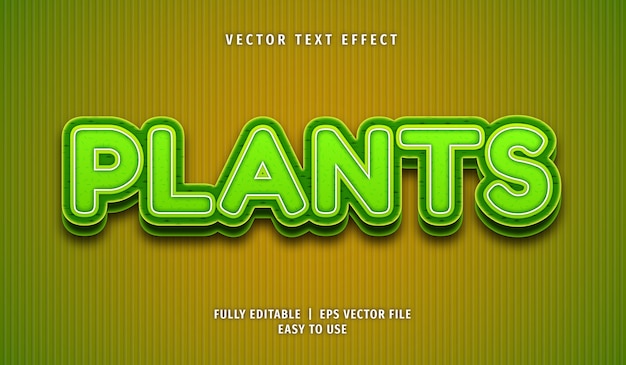 3d plants text effect, editable text style