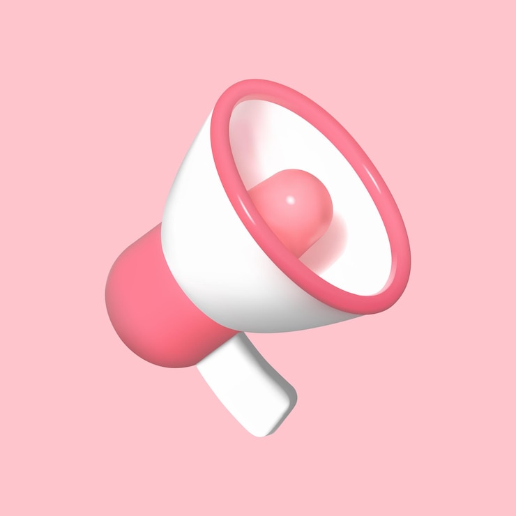 Vector 3d plastic megaphone