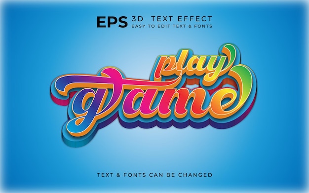 3D PLAY GAME TEXT EFFECT