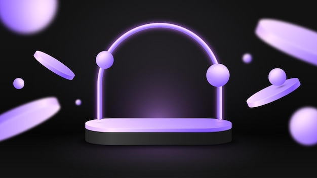 Vector 3d podium abstract background