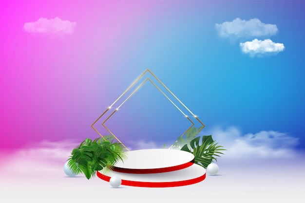 3D podium design abstract design with gradient  background