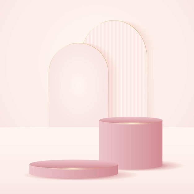 3d podium kamer Realistische 3d kamer met podium