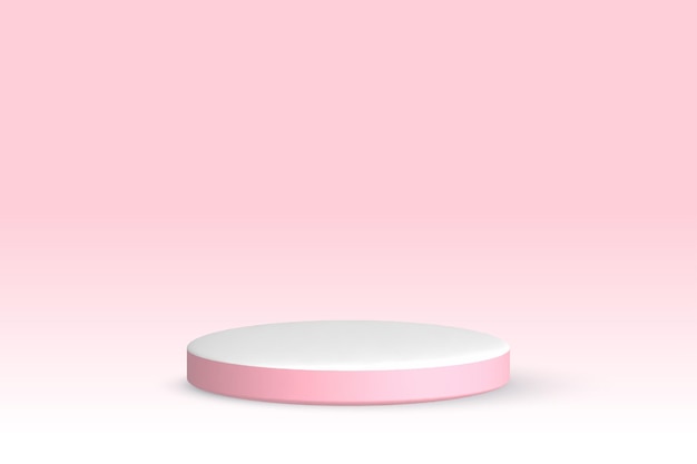 3D Podium Pedestal With Pink Background