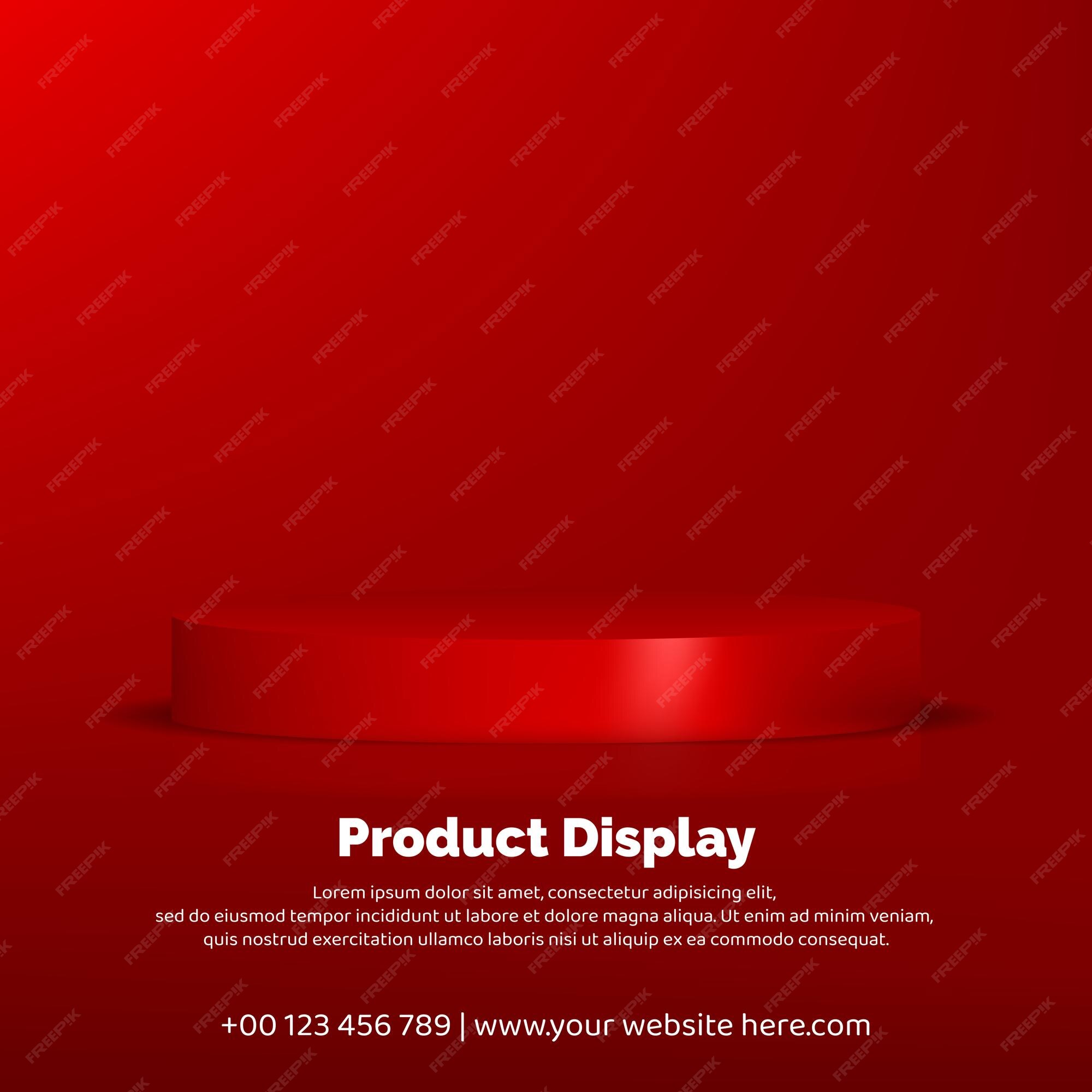 Premium Vector | 3d podium poster on red
