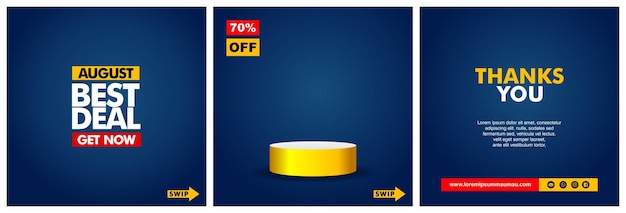 Vector 3d podium sale with product template