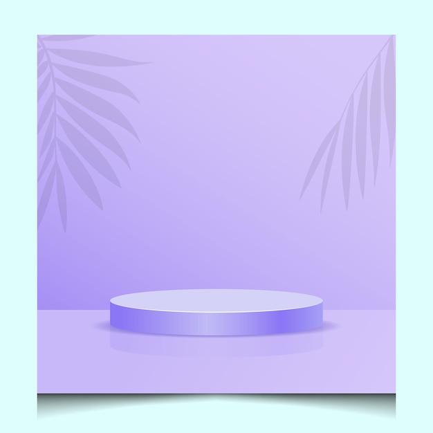 3D Podium Template on a light purple background