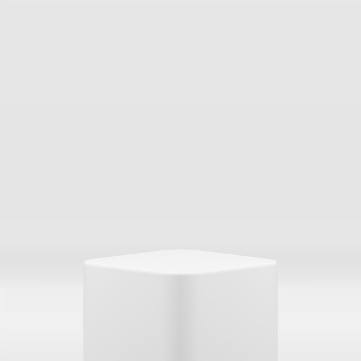 Vector 3d podium wit vierkant basis funderingsconstructie geometrisch minimalistisch ontwerp realistische vector
