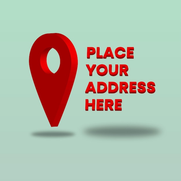 3d point icon with text editable for address