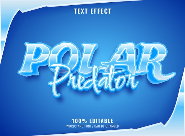 3d polar predator winter text effect