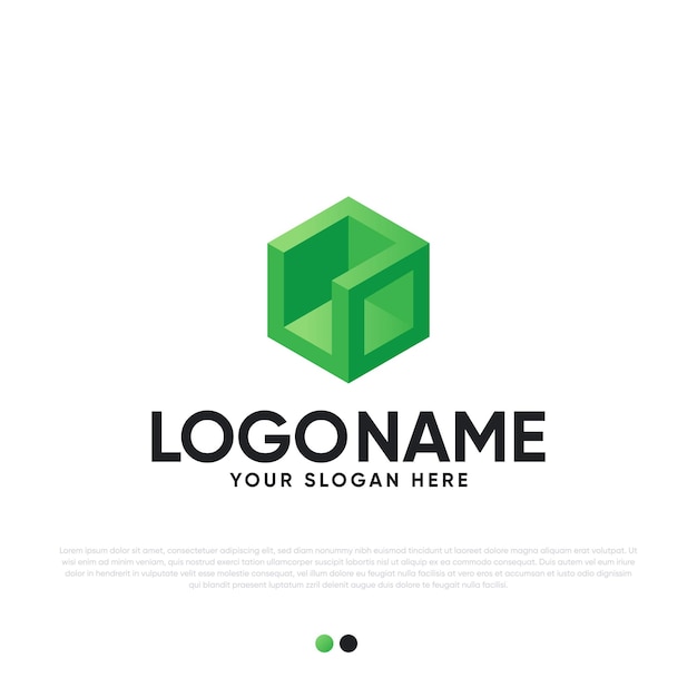 Vector 3d polygona logo design premium vector