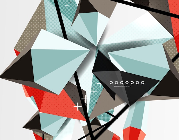 Vector 3d polygonal elements abstract background textured vector modern template