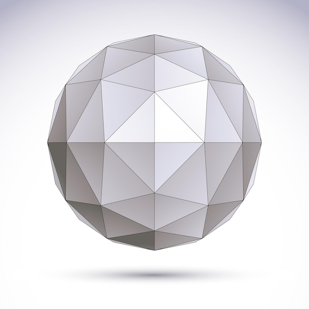 3D polygonal geometric object, vector abstract design element, clear eps 8.