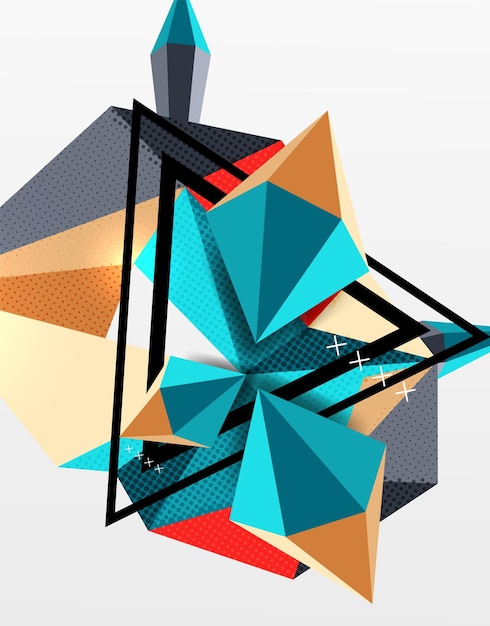 3d polygonale elementen abstracte achtergrond gestructureerde vector moderne sjabloon