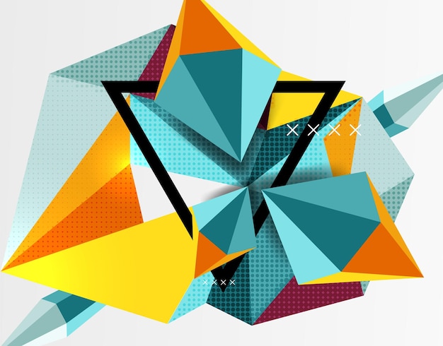 3d polygonale elementen abstracte achtergrond gestructureerde vector moderne sjabloon
