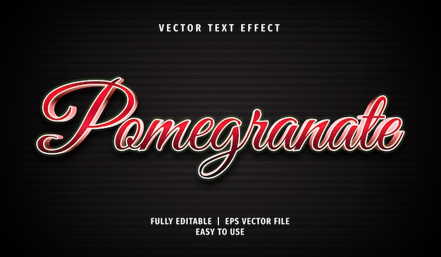 3d pomegranate text effect, editable text style