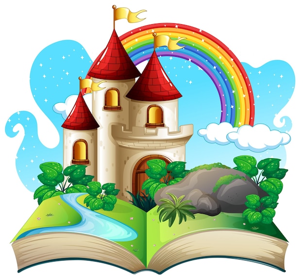 3D pop up book with castle fairy tale theme