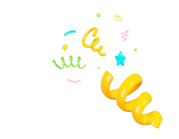 Vettore 3d popper con confetti colorati per feste su uno sfondo isolato holiday festival design for greeting