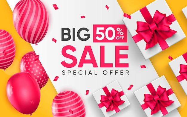 3d poster of Big Sale illustration of advertising 