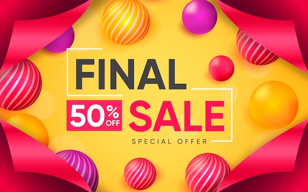 3d плакат final sale на 50 процентов иллюстрации рекламы