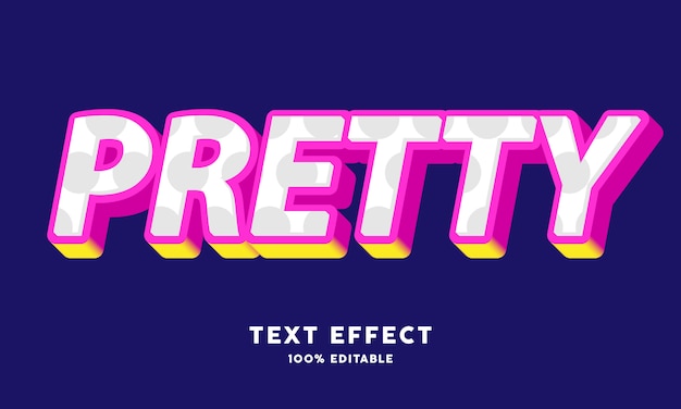 3d pretty pink yellow text effect