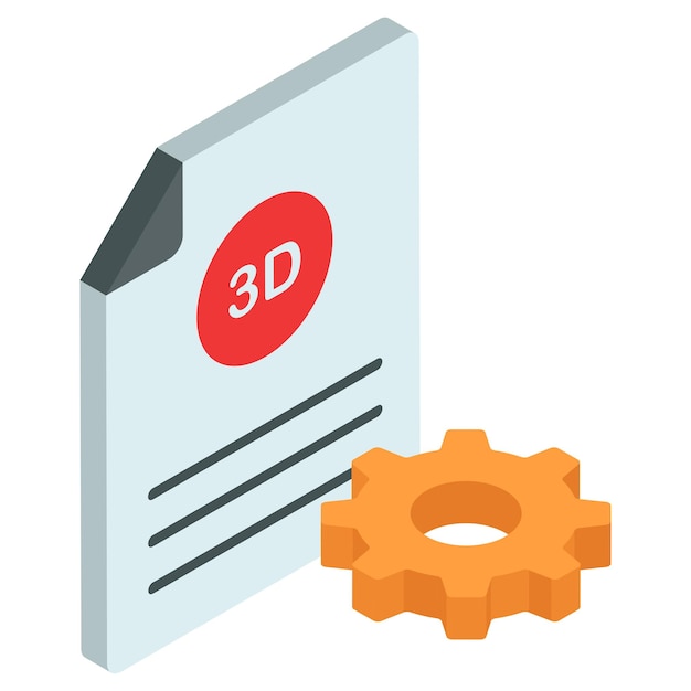 3d printer head calibration file isometric concept cnc machine configuration vector color icon desig