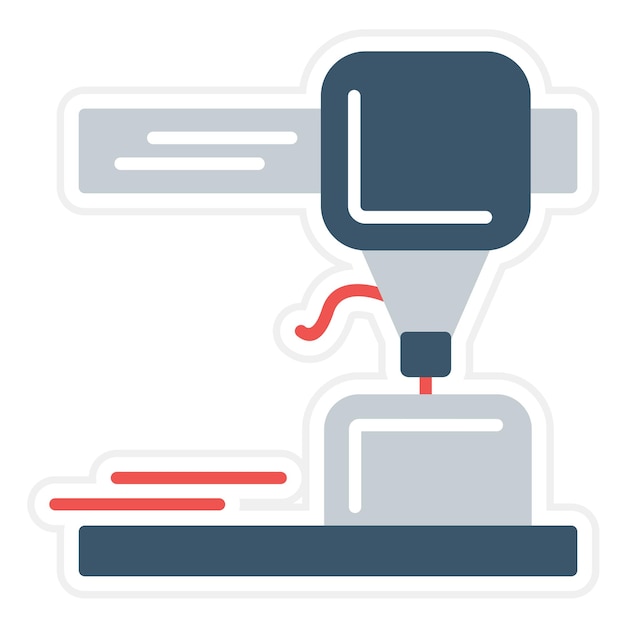 Vettore immagine vettoriale dell'icona della stampante 3d può essere utilizzata per l'ingegneria
