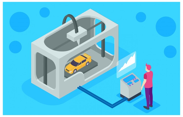 Vector 3d printer machine making car
