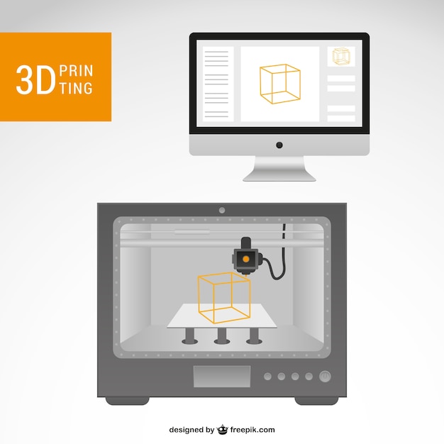 Illustrazione 3d printer vettoriale