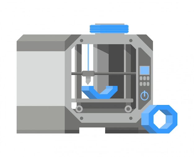 Вектор 3d принтер для печати объектов.