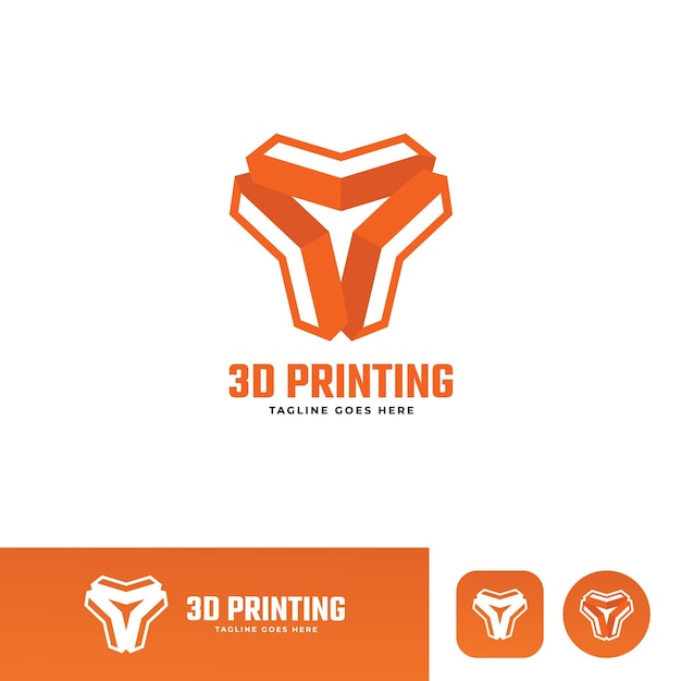 3d printing company logo template with app icon