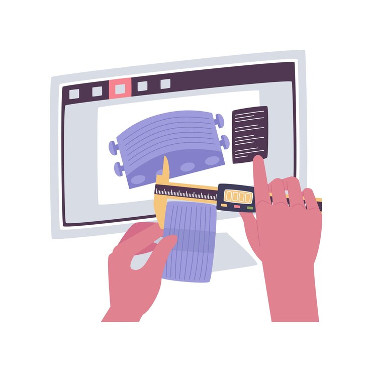Vector 3d printing prototyping isolated cartoon vector illustrations
