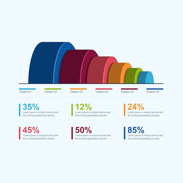 Modello di elemento di infografica timeline processo 3d