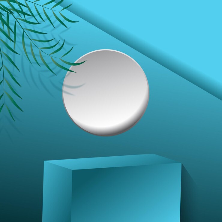 Vector 3d product podium with blue color